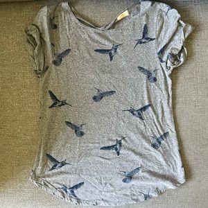 Anthropologie T.La Hummingbird Print Top